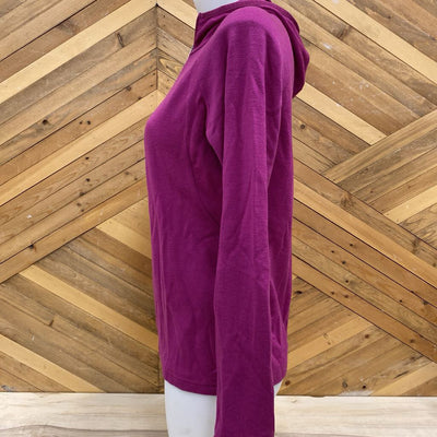 Icebreaker- Women's Sport 320 1/4 Zip Hoodie- MSRP $230: pink-women-MD