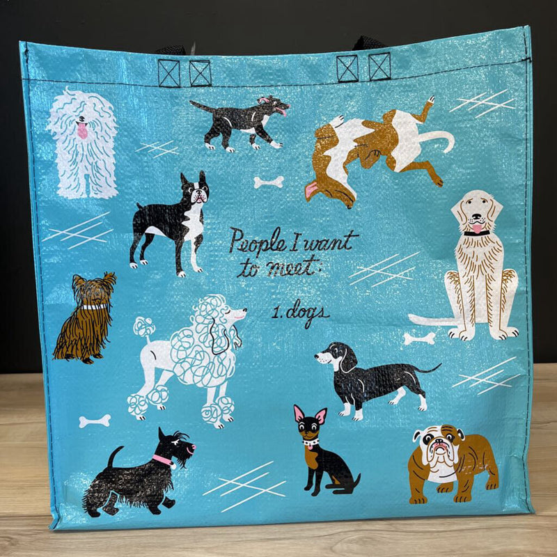 Blue Q - Multipurpose Dog Print Carryall Tote Bag - MSRP $30: Blue/Brown&