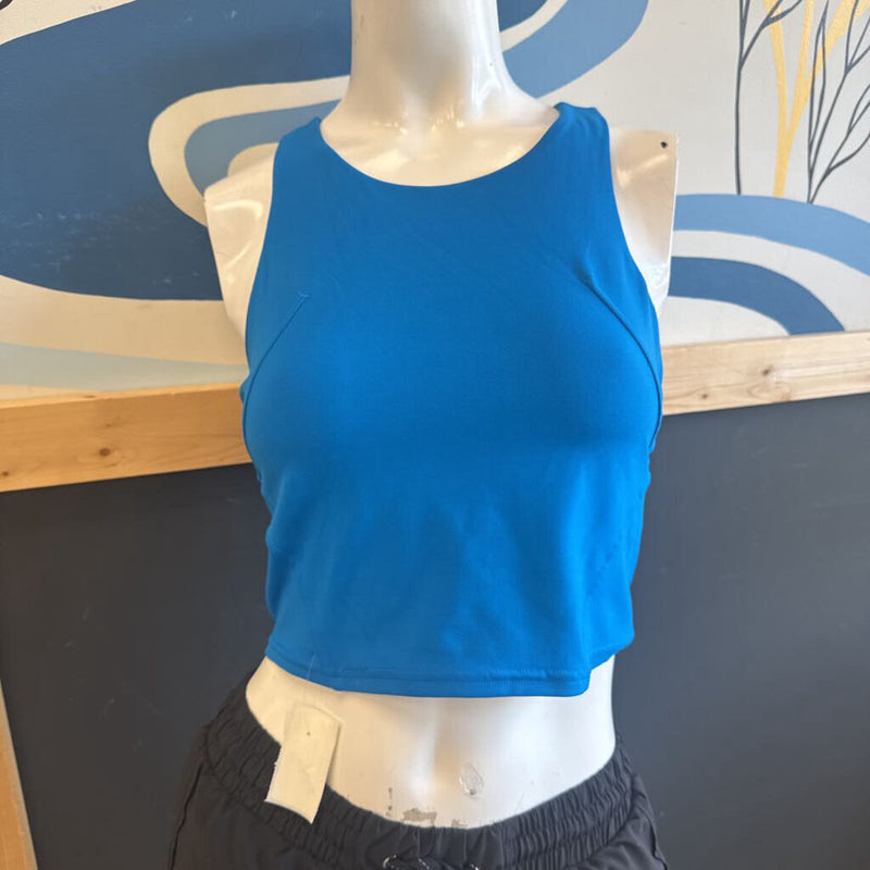 Lululemon - Cropped Tank Bra- MSRP $68: blue-women-4