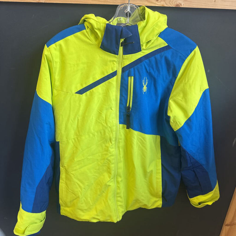 Spyder - Youth Insulated Hooded Jacket - MSRP $200: Blue, Yellow-children-18Y