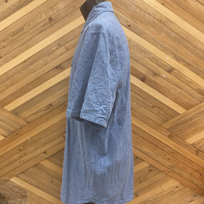 The Hundreds - Men's Short Sleeve Button Up Shirt: blue-men-2XL