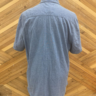 The Hundreds - Men's Short Sleeve Button Up Shirt: blue-men-2XL