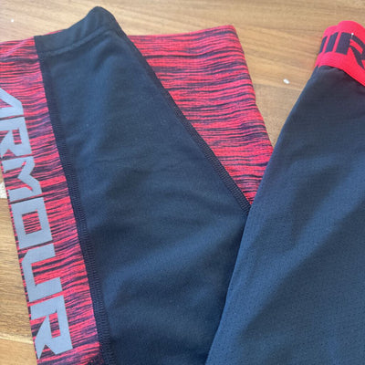 Under Armour- Men's Compression Leggings- MSRP $40 : black/red-men-LG