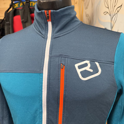 ORTOVOX - Men's Zip Neck Fleece Pullover- MSRP $230: blue, teal-men-MD