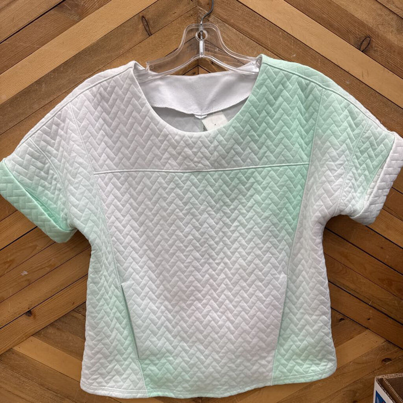 Ivivva- Light Green Quilted Short Sleeve Top: light green-children-LGY