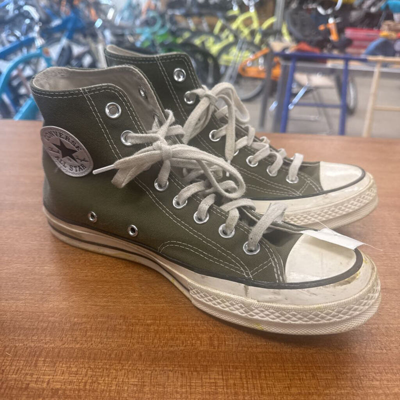 Converse - Chuck Taylor All Star High Top Sneakers- MSRP $100: Olive Green-unisex-9.5w/7.5M
