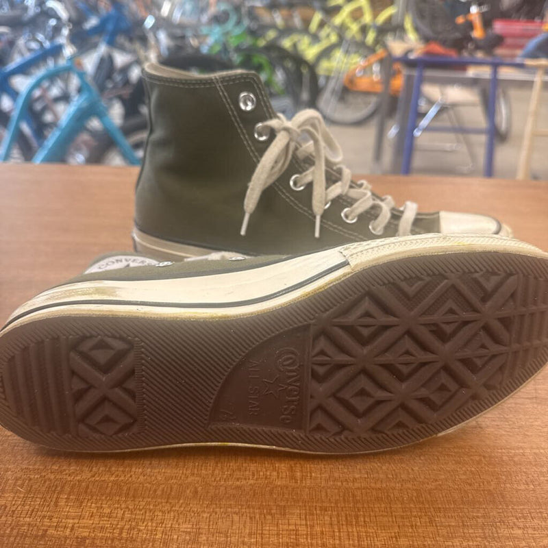 Converse - Chuck Taylor All Star High Top Sneakers- MSRP $100: Olive Green-unisex-9.5w/7.5M