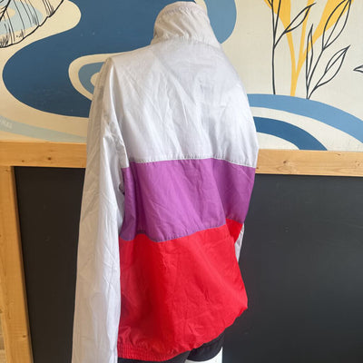 Cotopaxi - Unisex Tec Vista Windbreaker - MSRP $115: Grey/Purple/Red-unisex-Men L / Women XL