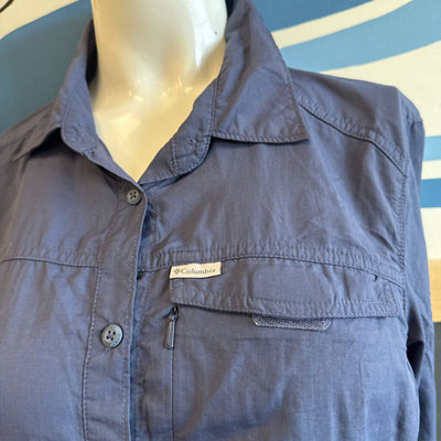 Columbia- Women's Lightweight Travel Shirt- MSRP $75: Navy Blue-women-LG