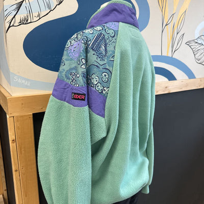Eider - Vintage Polartec Full-Zip Fleece: Mint Green/Blue/Purple-men-LG