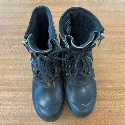 Hunter - Women's Insulated Lace-Up Rubber Boots: Black-women-W7