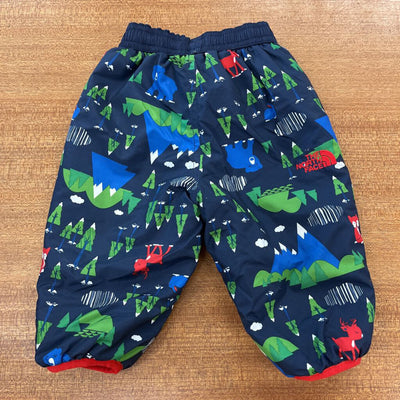 The North Face - Infant Reversible Snow Pants - MSRP $70: Blue/Red/Green/White-infant-3-6 Months