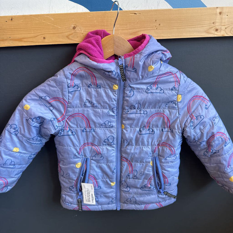 Ripzone- Reversible Kids Rainbow Print Puffer Jacket- MSRP $60: Light Blue-children-4