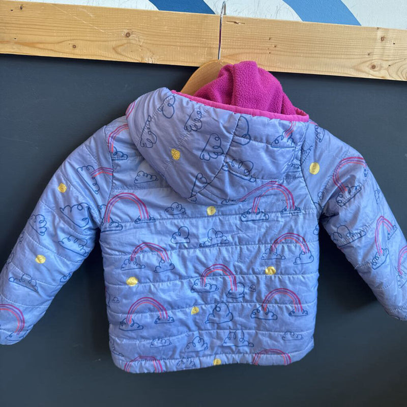 Ripzone- Reversible Kids Rainbow Print Puffer Jacket- MSRP $60: Light Blue-children-4