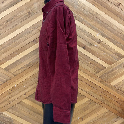 Eddie Bauer - Men's Classic Fit Flannel Button-Down Shirt - MSRP $108: Maroon-men-SM