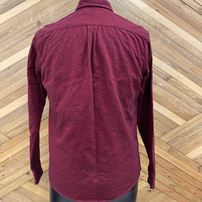 Eddie Bauer - Men's Classic Fit Flannel Button-Down Shirt - MSRP $108: Maroon-men-SM