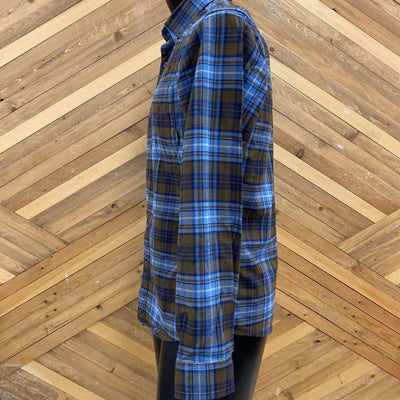 Eddie Bauer - Men's Classic Fit Flannel Button-Down Shirt - MSRP $108: Brown/Blue/Cream-men-SM