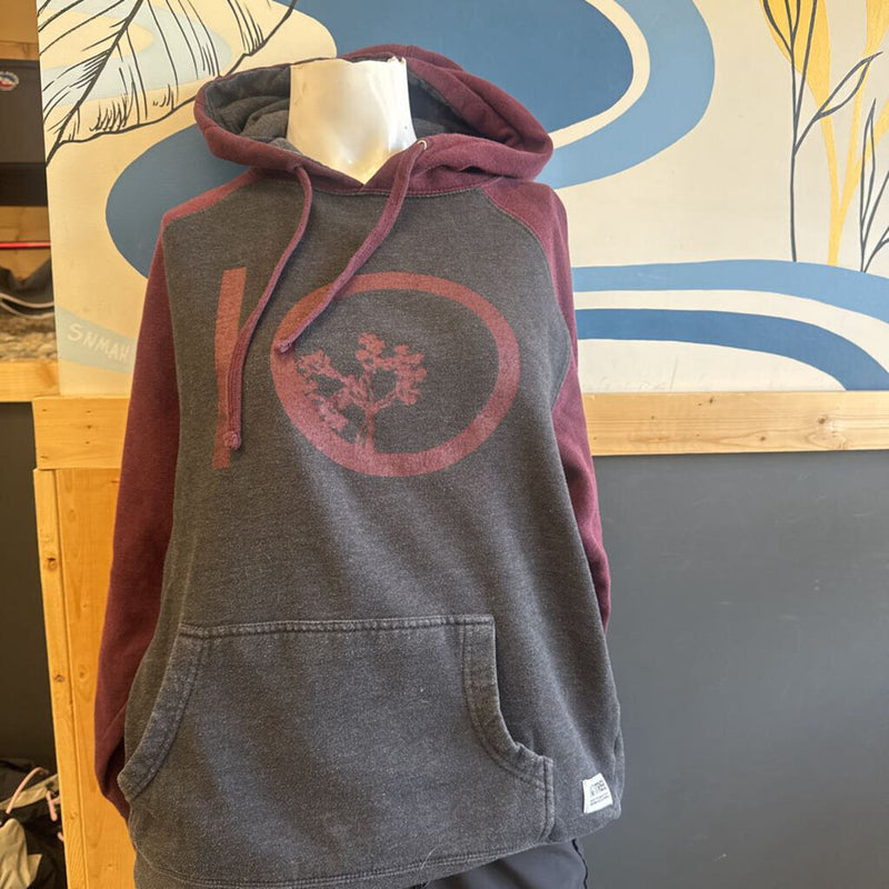 Ten Tree - Hoodie with Logo- MSRP $98 : gray and burgundy-unisex-SM