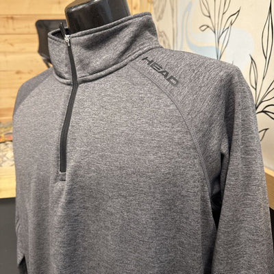 HEAD - Men's Quarter Zip Pullover: Gray-men-XL