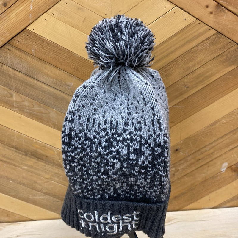 Pom Pom Toque: Grey/White-unisex-