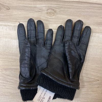 Women's Leather Gloves: Black -women-MD