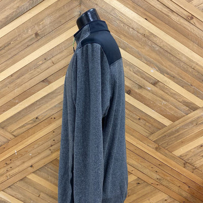 Under Armour - Men's Fleece Longsleeve - MSRP $90: Grey/Black-men-XL