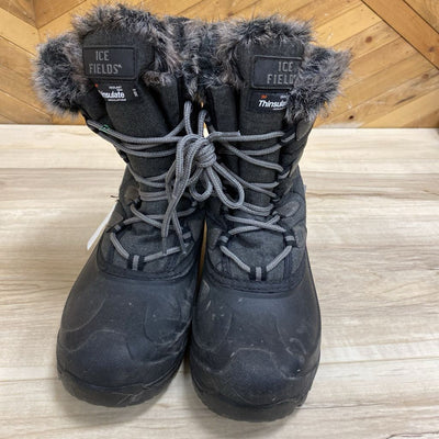 Ice Fields - Winter Boots - MSRP $99: Black/Grey-women-8