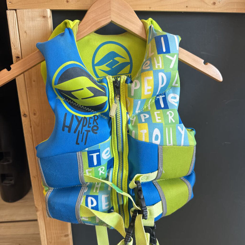 Hyperlite- Child PFD: Yellow/Blue/Green -children-31-60lbs