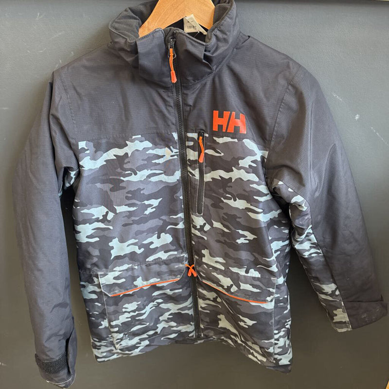 Helly Hansen- Youth Ski Jacket (no Hood) - MSRP $210 : Black Grey -children-12Y