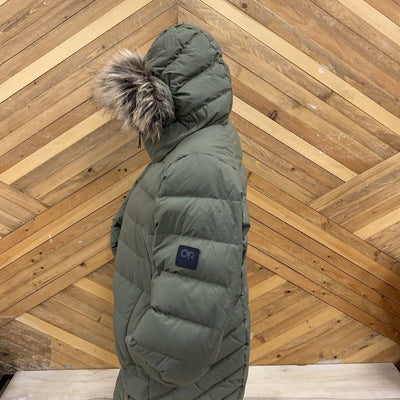Outdoor Research - Women's Coze Lux Down Parka - MSRP $500: Green-women-MD