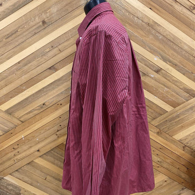 Eddie Bauer - Men's Button Down Shirt - MSRP $100: Red-men-XL