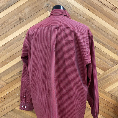Eddie Bauer - Men's Button Down Shirt - MSRP $100: Red-men-XL
