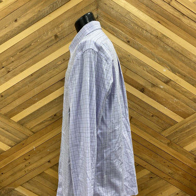Eddie Bauer - Men's Button Down - MSRP $100: Purple/White-men-XL