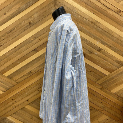 Eddie Bauer - Men's Button Down Shirt - MSRP $100: Blue/Yellow-men-
