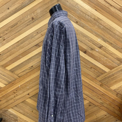 Eddie Bauer - Men's Button Down Shirt - MSRP $100: Grey/White-men-XL