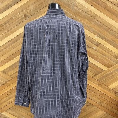 Eddie Bauer - Men's Button Down Shirt - MSRP $100: Grey/White-men-XL