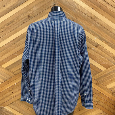 Eddie Bauer - Men's Button Down - MSRP $100: Blue/White-men-XL