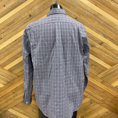 Eddie Bauer - Men's Button Down - MSRP $100: Purple/Grey-men-XL