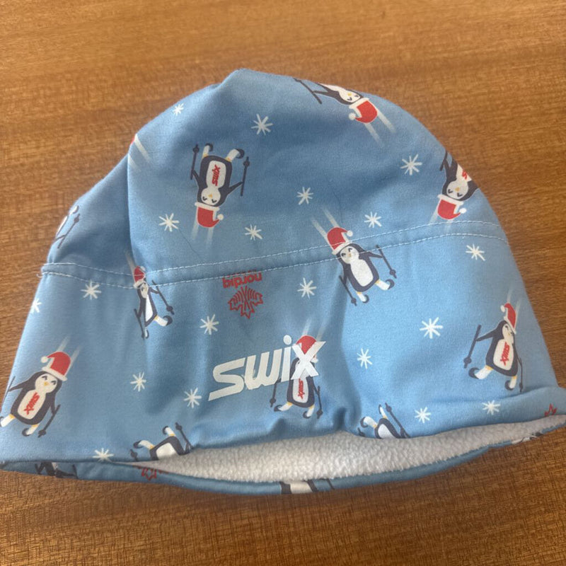 Swix- Penguin Print Winter Hat: blue-unisex-