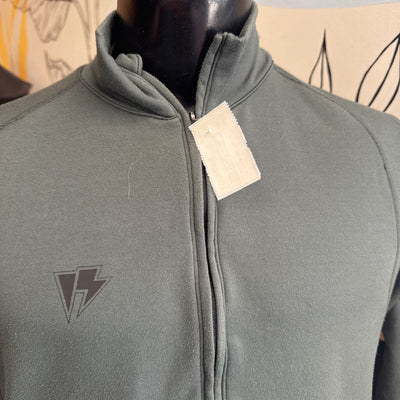 Homeschool Snowboarding - Men's 1/4-Zip Baselayer Top - MSRP $183: Green/Grey-men-MD