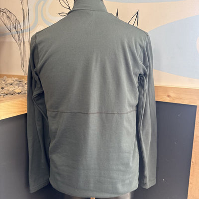 Homeschool Snowboarding - Men's 1/4-Zip Baselayer Top - MSRP $183: Green/Grey-men-MD
