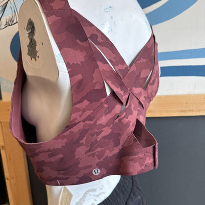 Lululemon- Women's Sorts Bra : Dark Red Camo -women-36D