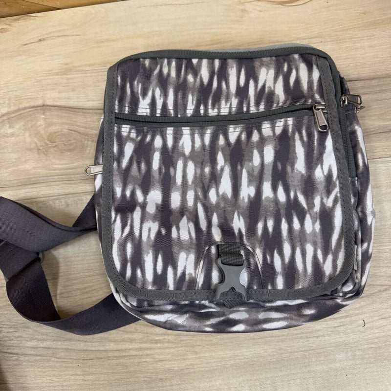 Gray Patterned Messenger Purse Bag: gray-unisex-