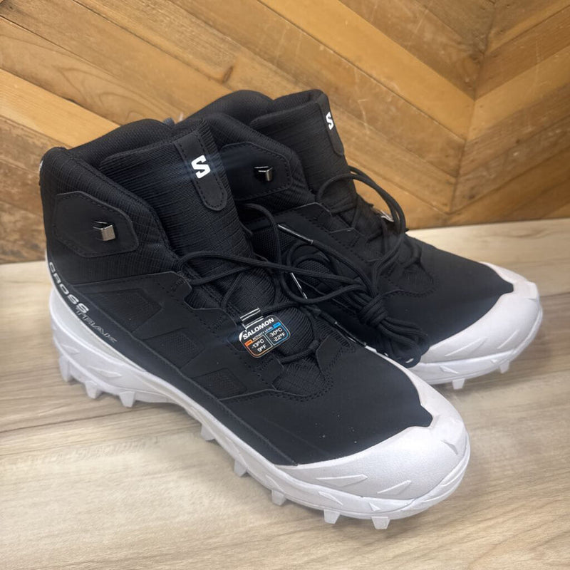 Salomon - CrossTrak Winter Hiking Boots - MSRP $220: Black/White-men-M10.5
