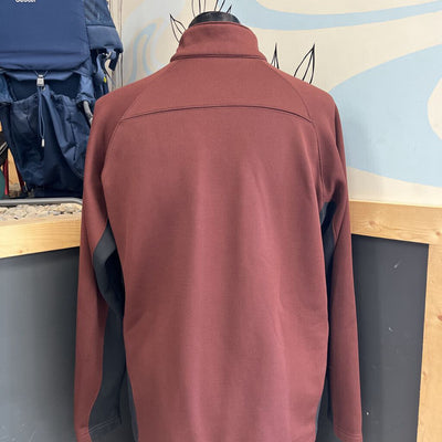 Columbia - Men's 1/4 Zip Fleece Pullover - MSRP comp $120: Brown/Black-men-XL