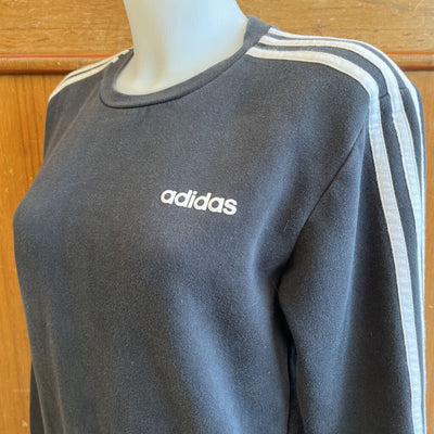 Adidas - Women's Warm Crewneck Sweatshirt - MSRP comp $60: Black/White-women-SM