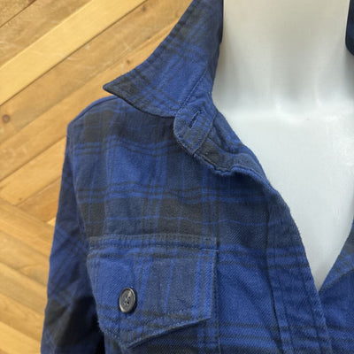 Tilley- Women's Button Down Flannel : Blue Black -women-LG