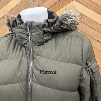 Marmot - Wome's Winter Fur Trim Hood Jacket - MSRP compared $300: Green-women-SM