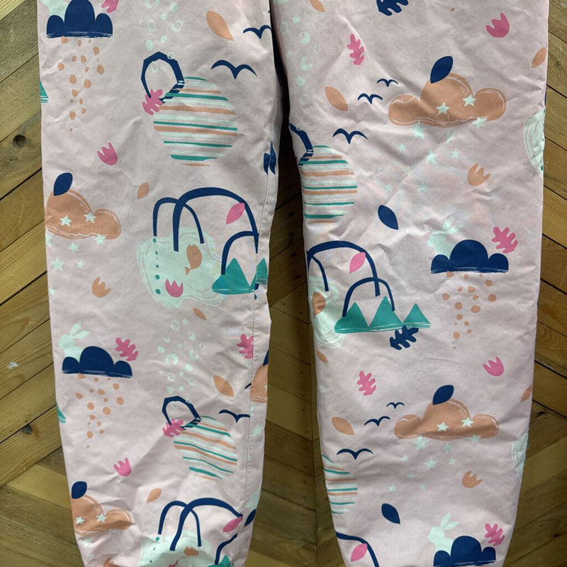 Jan &Jul - Kids Fleece Lined Shell Pants - MSRP $60: Pink (clouds) -children-10Y