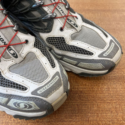 Salomon - Men's Rubber-Trimmed Mesh Trail Running Shoes - MSRP comp $230: Grey/White/Red-men-M11/W12